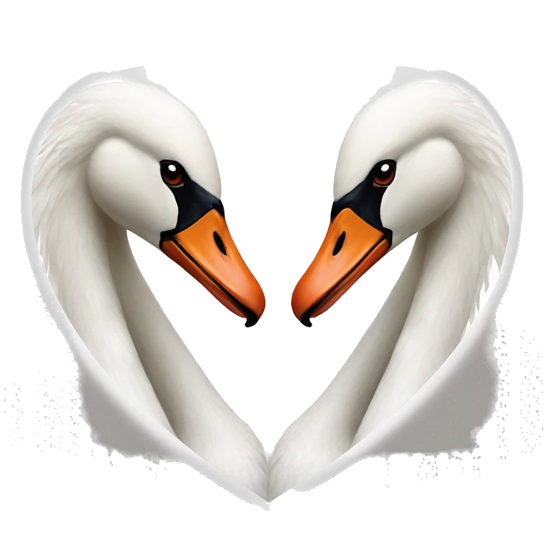 Two swans heart emoji