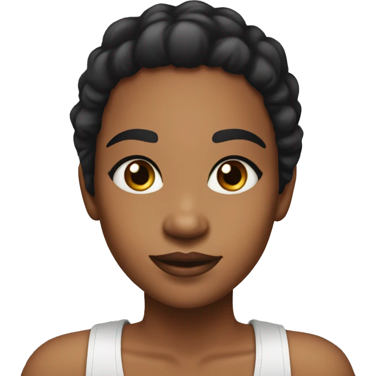 I want a black grill emoji like this one👩🏽. However i want her to have black hair with some edges, dark brown eyes, natural pinkish lips  emoji