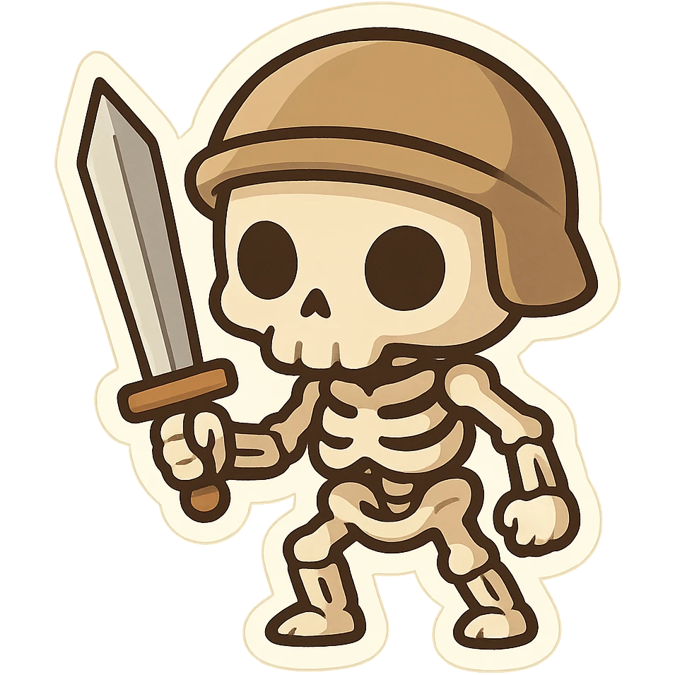 一个拿着剑的骷髅小兵 emoji