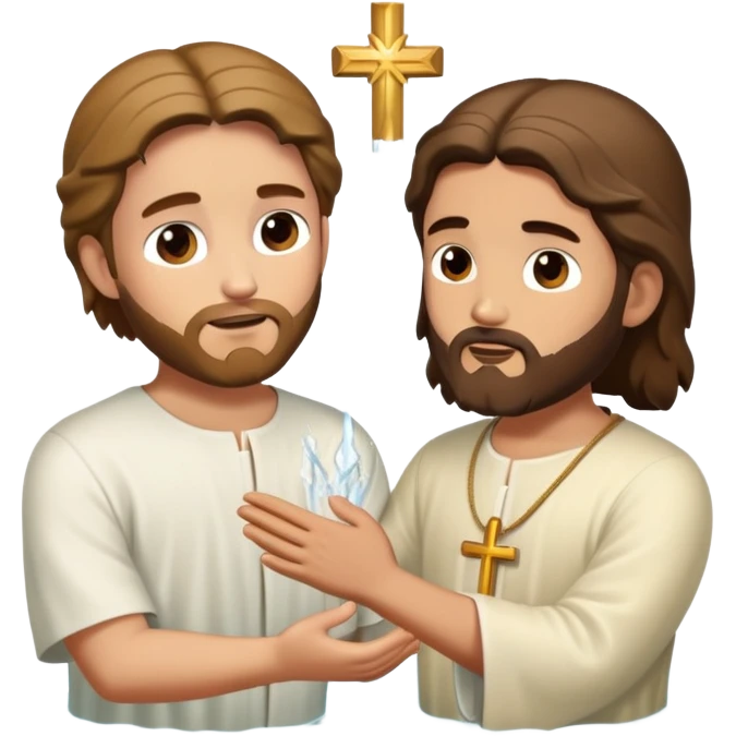 baptism of Jesus, John the baptist baptizing Jesus emoji