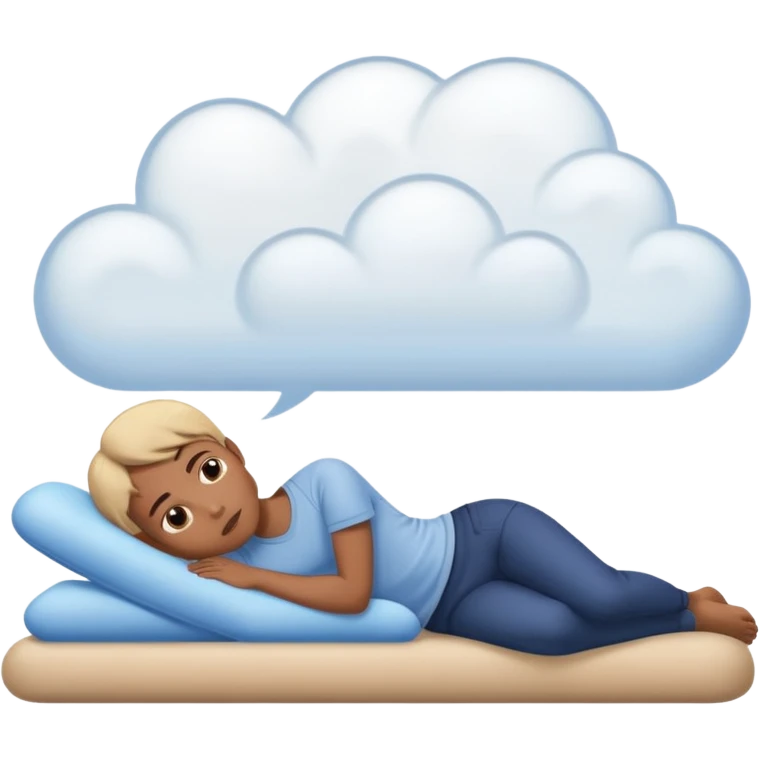 Person laying down looking at the sky contemplating something serious  emoji
