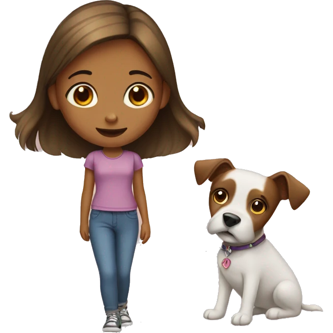 girl with a dog emoji