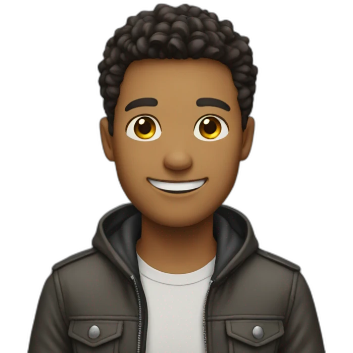 smiling solo boy in jacket emoji