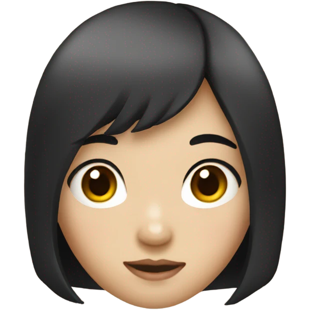 Asian girl with black hair emoji