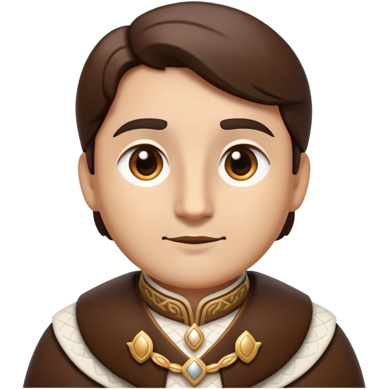 cinematic-noble-brown-and-white-co-portrait-emoji,-poised-and-regal,-with-a-large,-sturdy-build-and-a-beautifully-patterned-hide-of-rich-brown-accented-by-crisp-white-patches,-deep-set-soulful-brown-eyes,-simplified-yet-sharp-and-sophisticated emoji