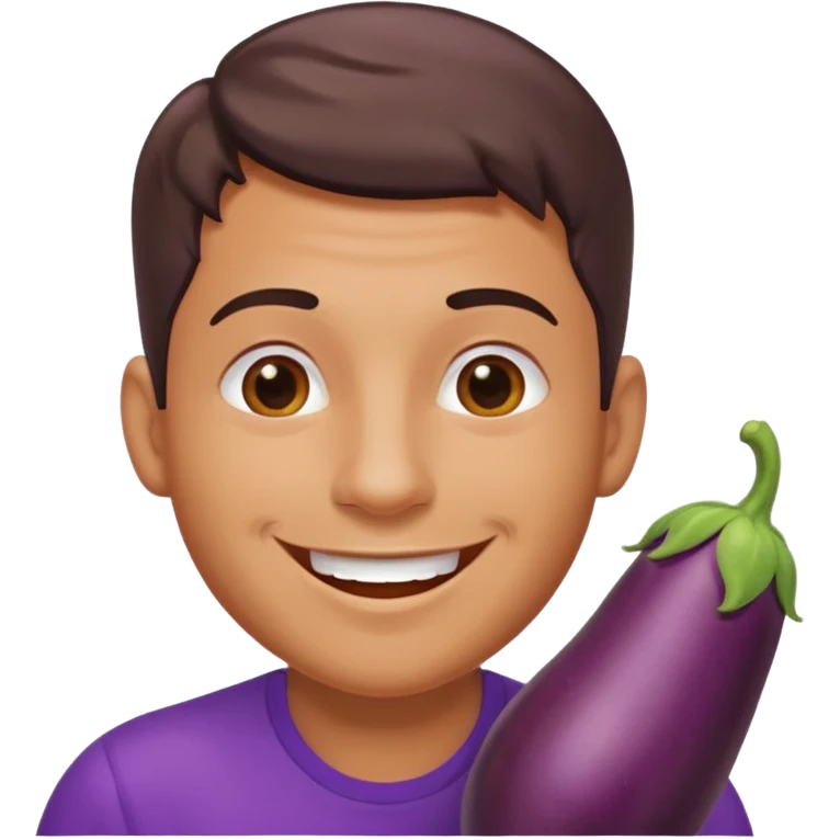 gay man emoji sucking on eggplant emoji