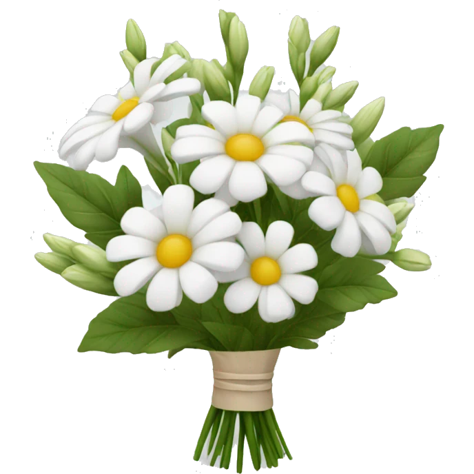 Flower bouquet white emoji