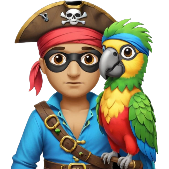 pirate and parrot emoji