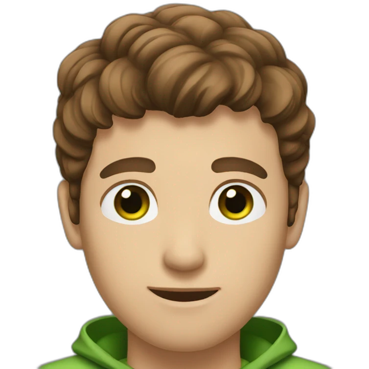 Men with brown hair and green eyes emoji