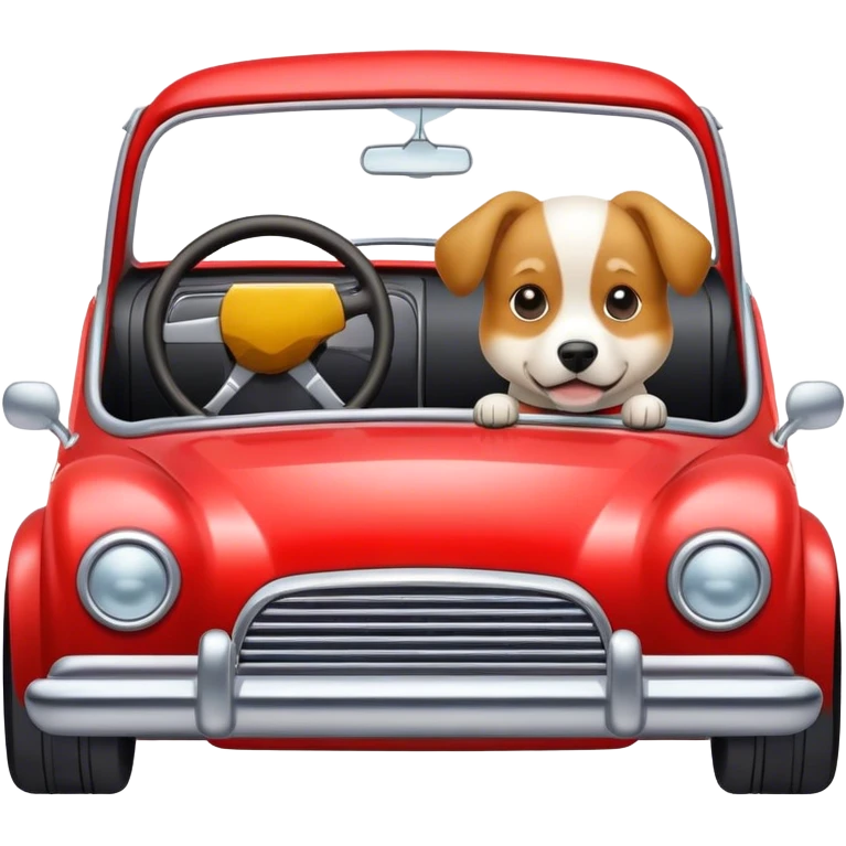 Dog with a cars emoji