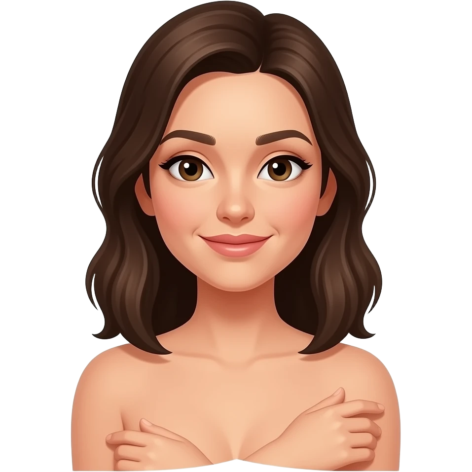 Shrug emoji with no bra on emoji