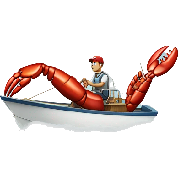 A lobster driving a boat emoji