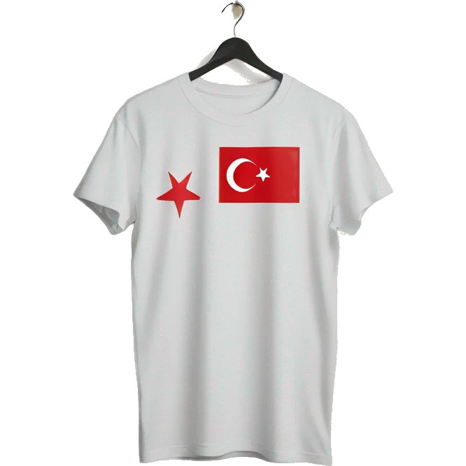 Turkish flag on a t shirt emoji