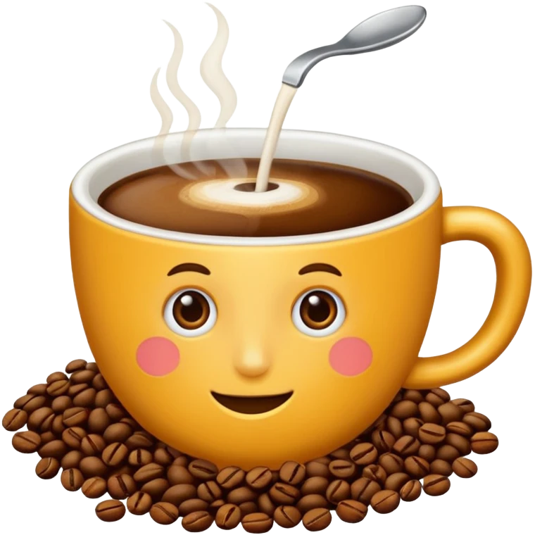puntero formado por un grano de cafe emoji