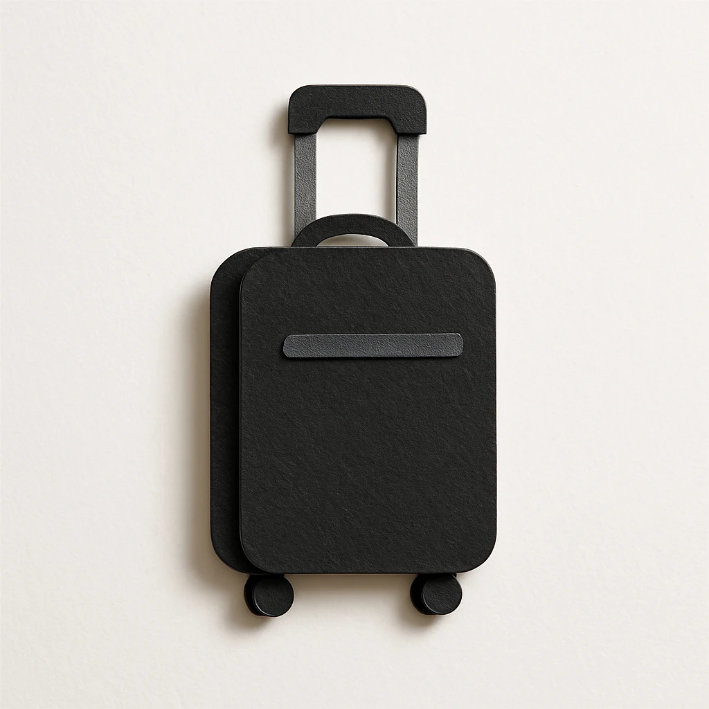 black suitcase with wheels emoji
