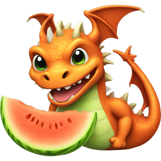 dragon with melon emoji