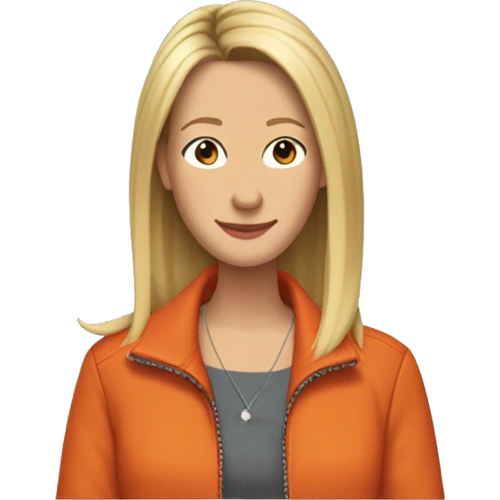 Phoebe Buffay from Friends wearing an orange jacket emoji