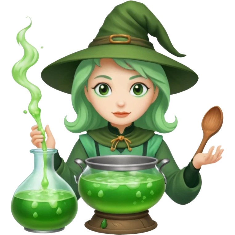 green witch cooking potion emoji