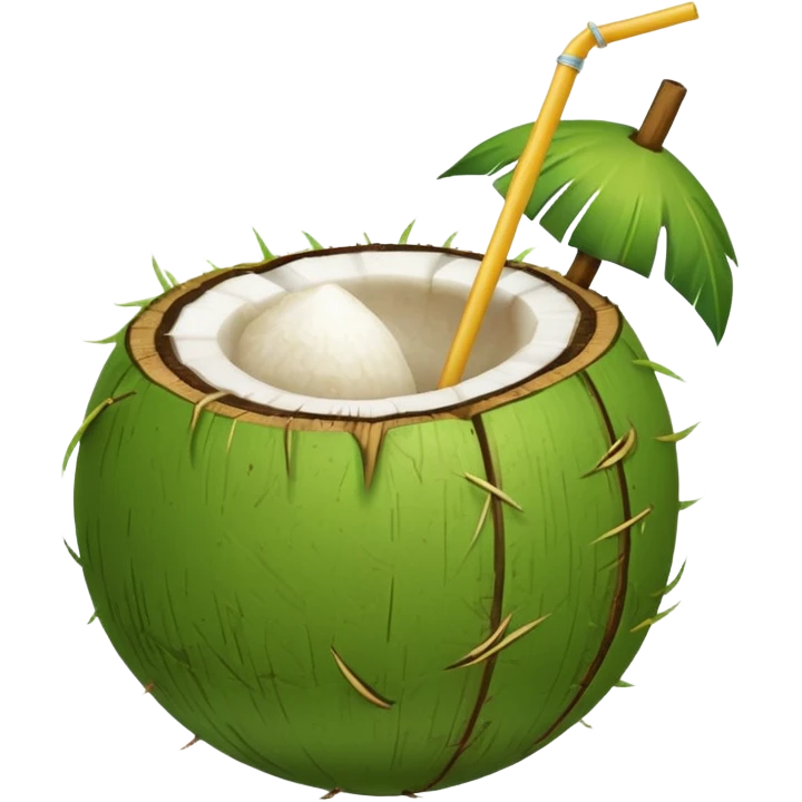 green coconut with straw emoji