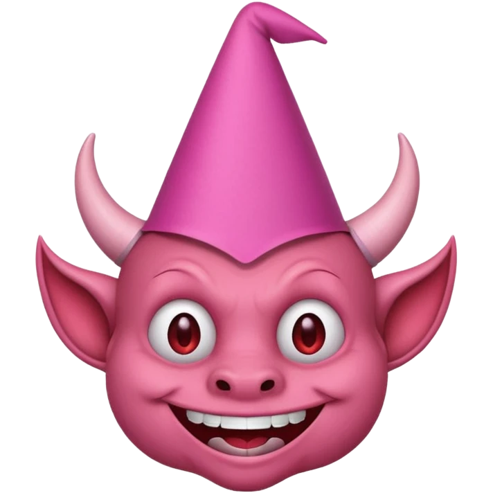 Devil with pink party hat emoji