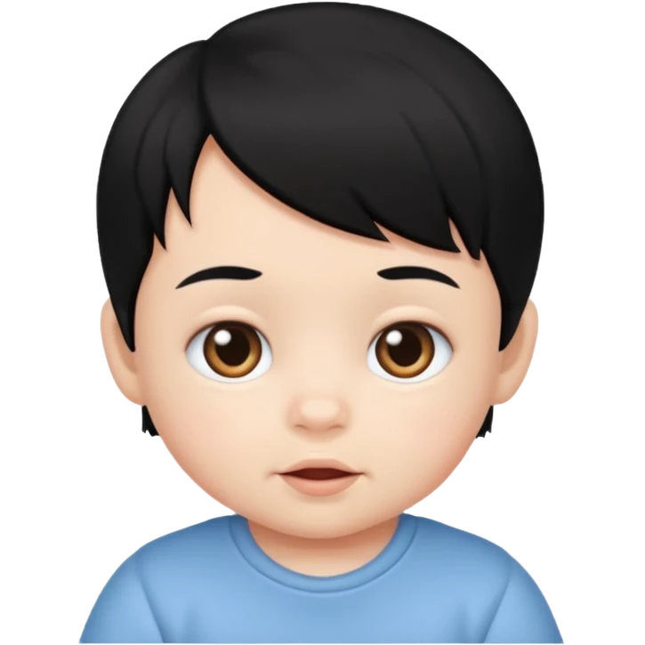 black hair baby emoji