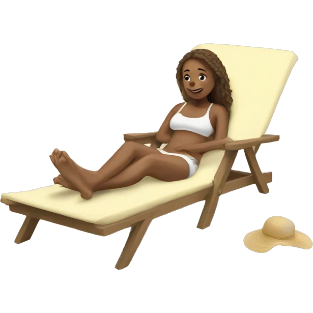 white girl relaxing on the beach emoji