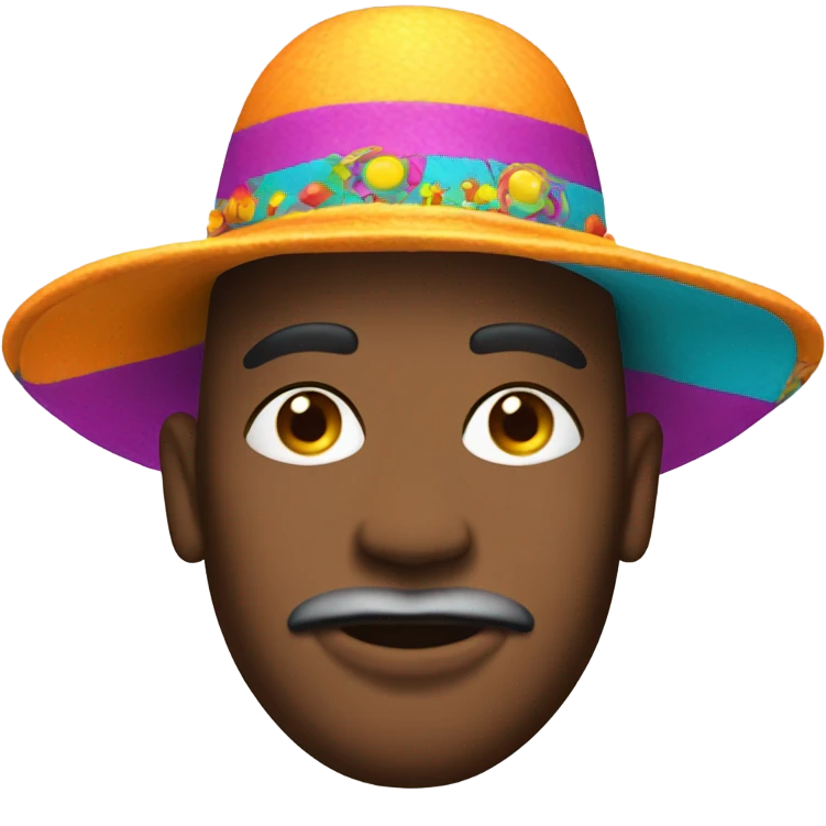 david wearing a funky hat emoji