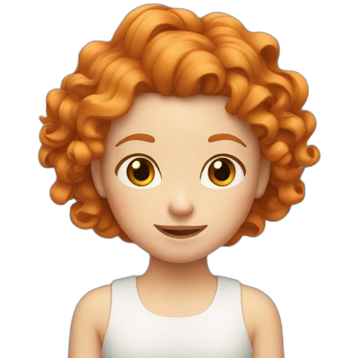 Ginger girl curls emoji