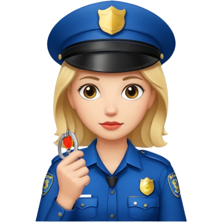 kelepçe tutan kadın polis emoji