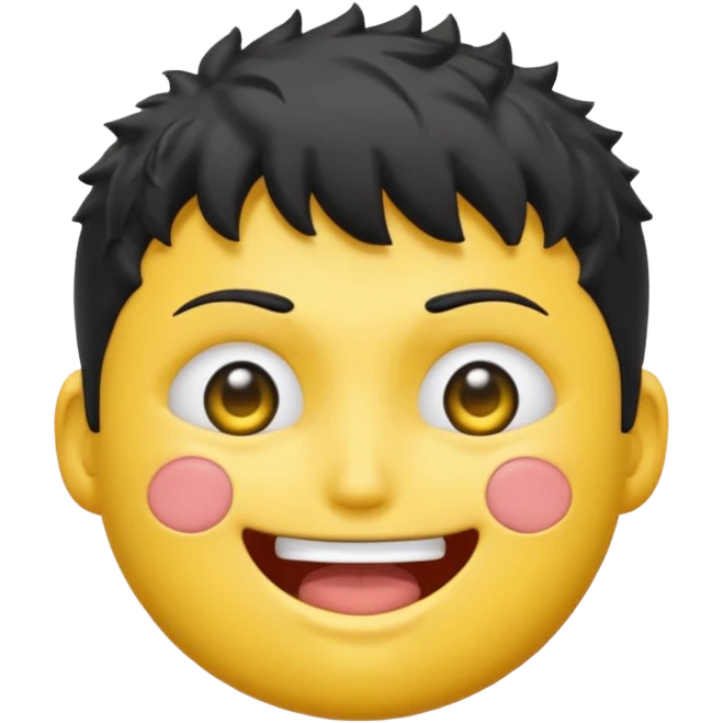 A yellow emoji of the anime character Guts from the anime Berserk with one eye closed emoji