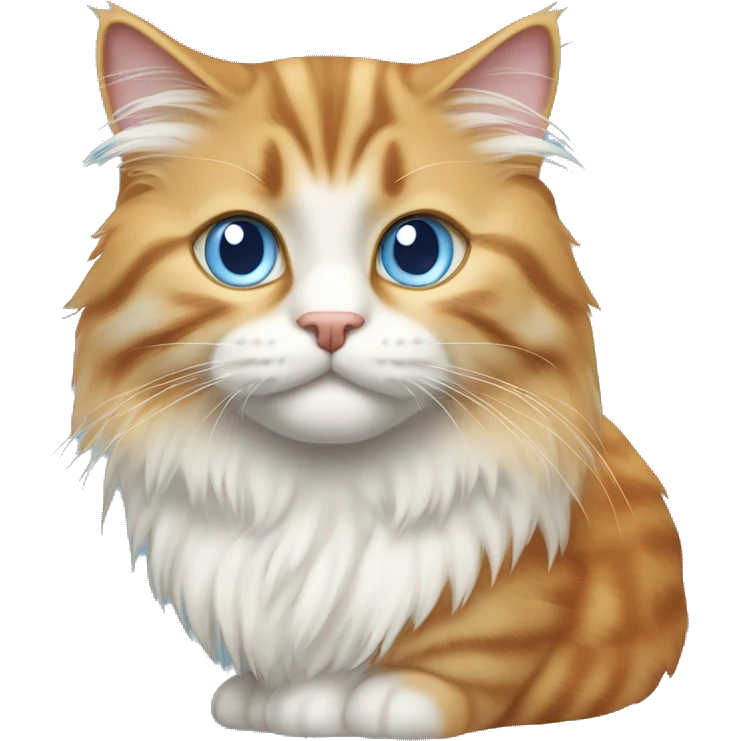 siberian cat with orange fur in the nose and ears, and light blue eyes emoji