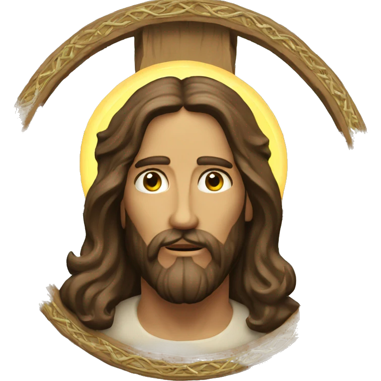 Jesus Christ with halo cross emoji