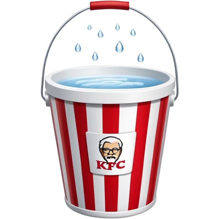 kfc bucket white and red stripes with water emoji