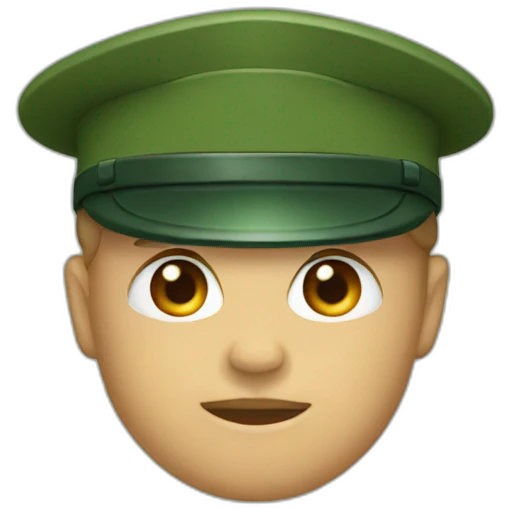 a green Military cap emoji