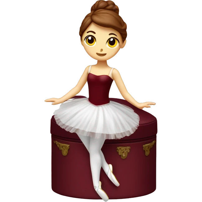 burgundy music box with white ballerina standing back emoji