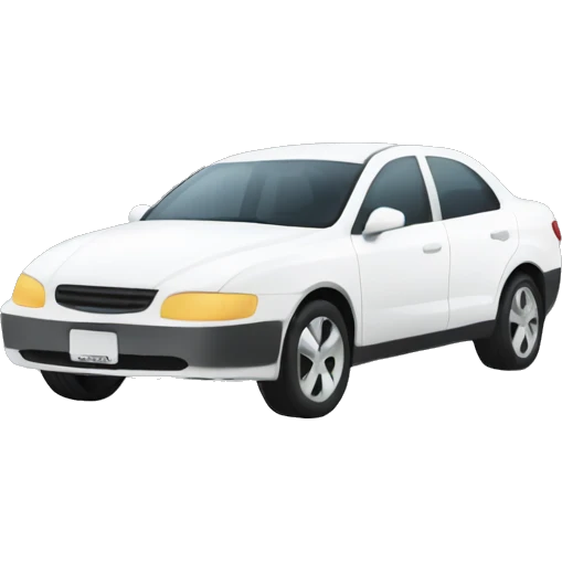 White car in rain emoji