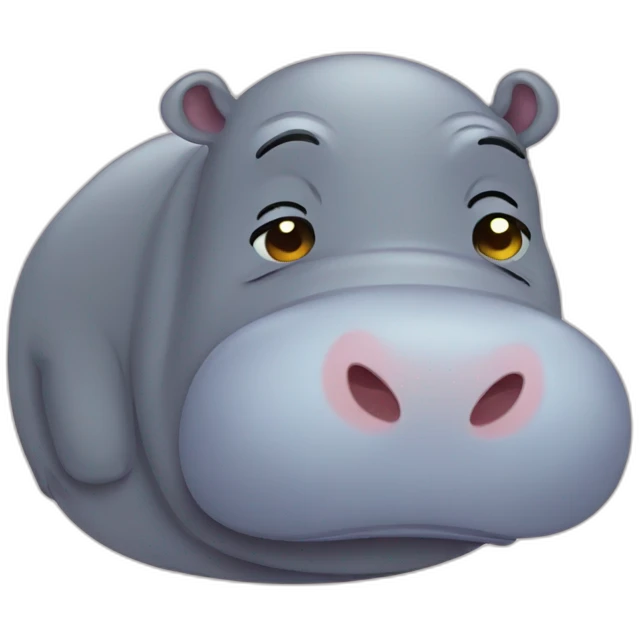Tired hippo in love emoji
