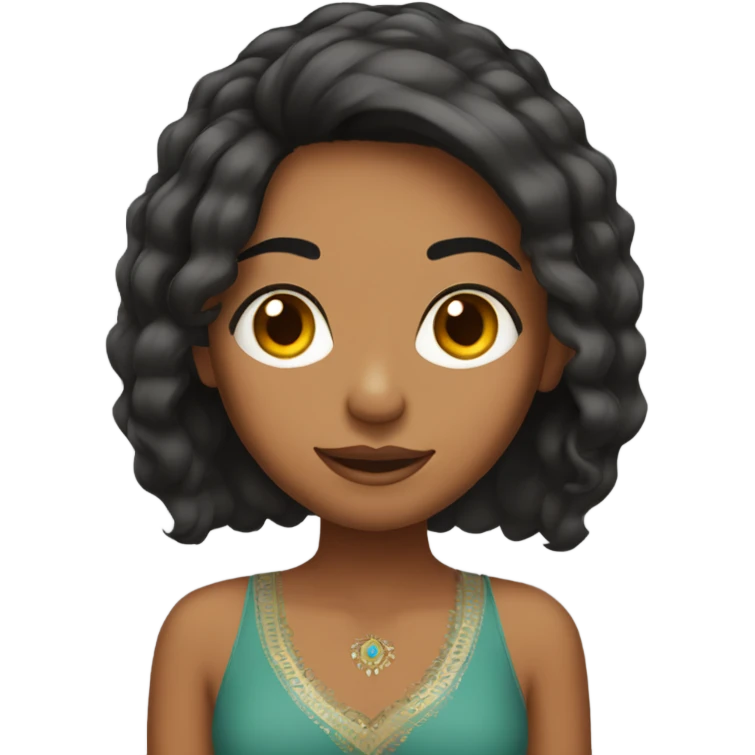indian girl with medium hair length with nice eyelashes emoji