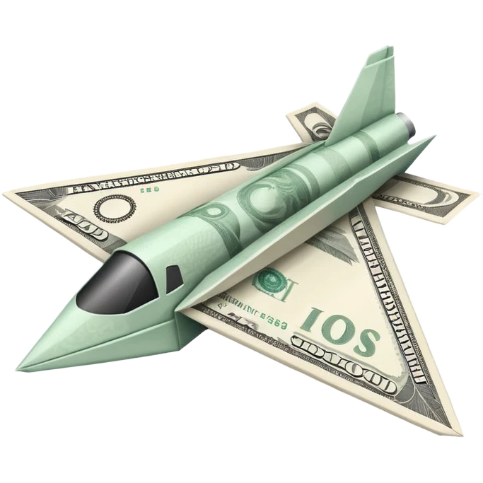 Paper plane made of money emoji