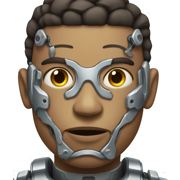 Cyborg with best mood to worst moods emoji