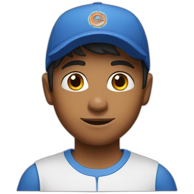 An Indian boy wearing Nike cap emoji