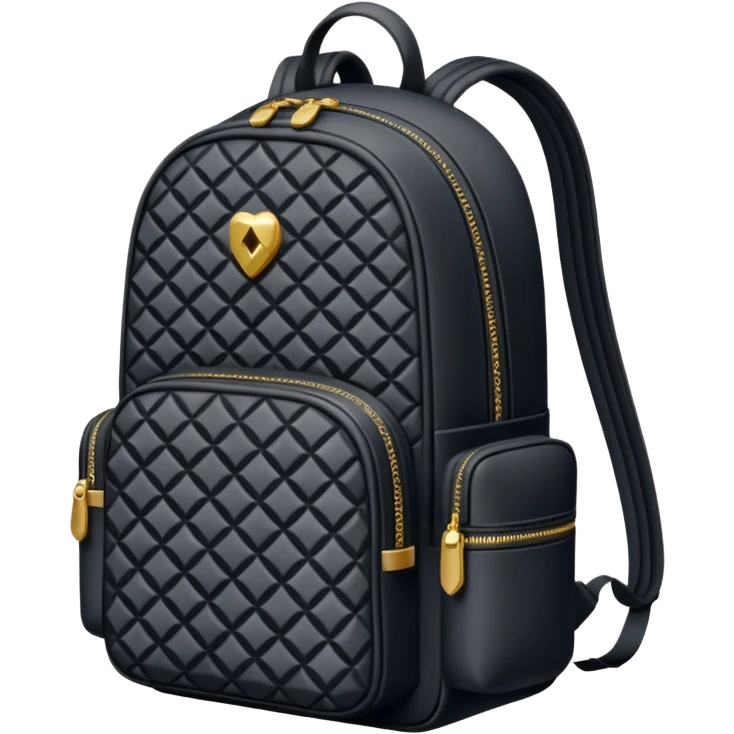 Realistic detailed luxury backpack made from black diamond emoji