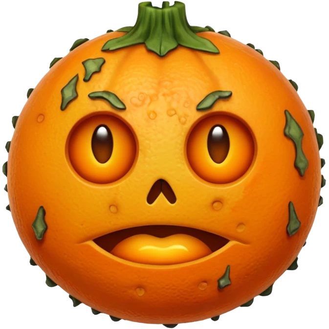 make the orange more scary and disgusting emoji