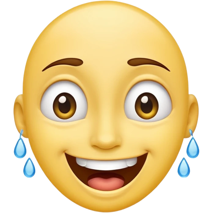 A joyful face emoji with wide eyes and a big smile, tears of laughter flowing.  emoji