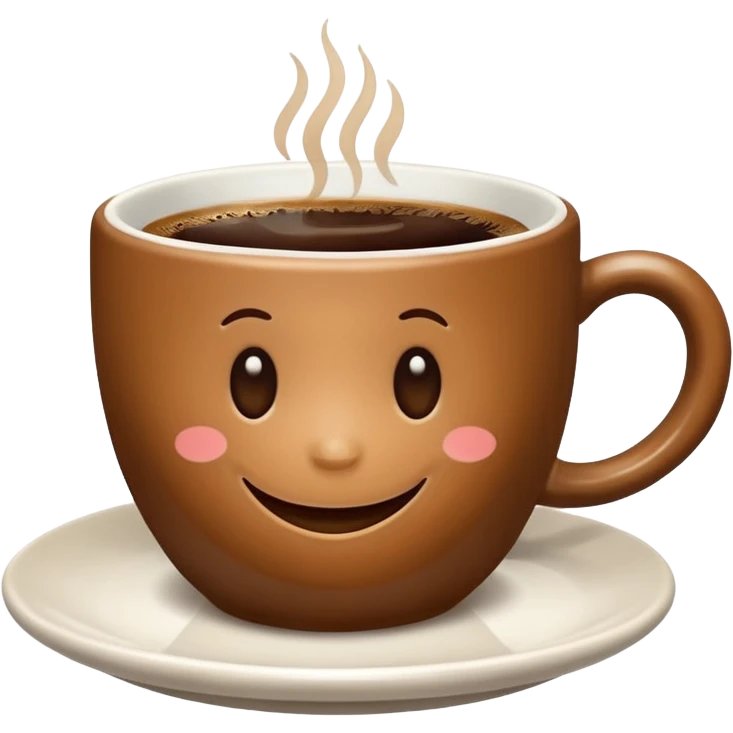 a cute cup of coffee with a smile, without the plate emoji