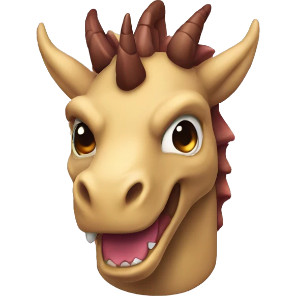 dragon con cabeza de unicornio de color marron emoji