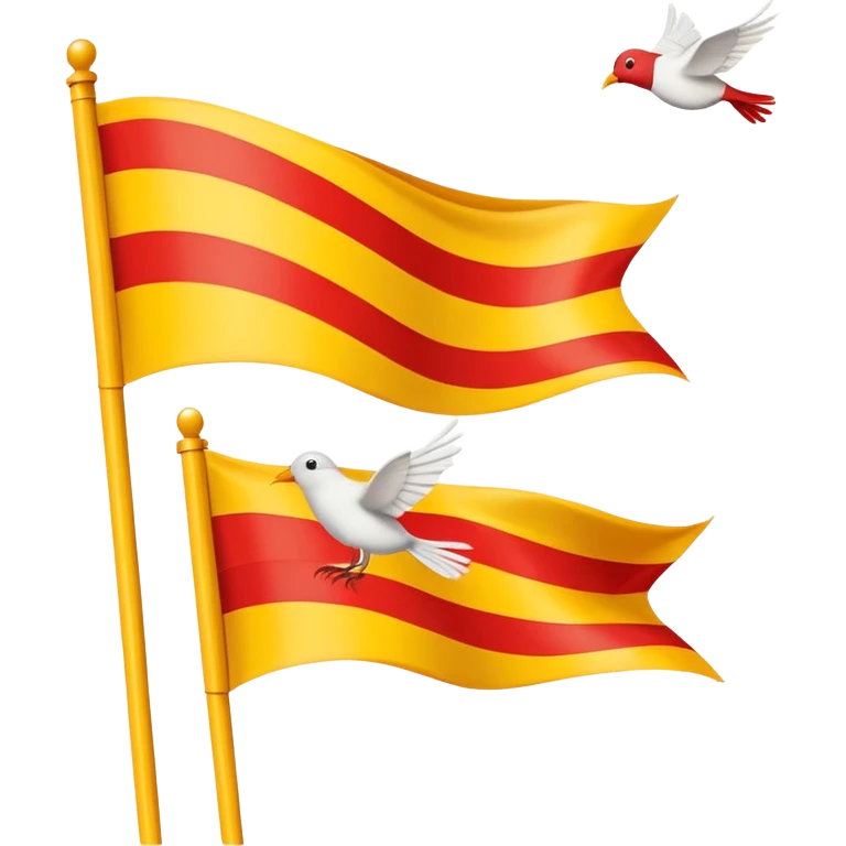 drapeau de Lorraine (fond jaune, une bande diagonale rouge dans laquelle se trouvent 3 silhouettes blanche d'oiseaux) emoji