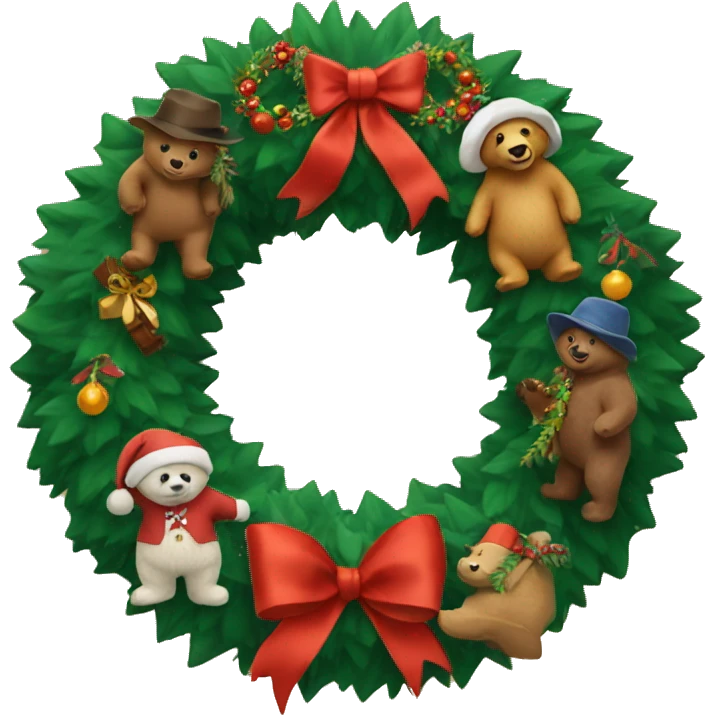 Christmas wreath with Paddington emoji