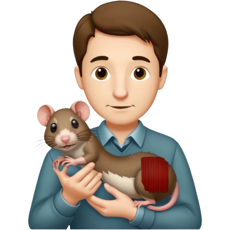 Ron Wizzly' from Harry Potter holding his pet rat in his right hand emoji
