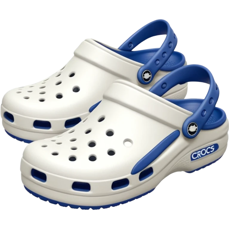 Pure white Crocs clogs, clean matte texture, ventilation holes visible, minimal lighting, dark neutral background, realistic product photo, no logos, no text. no color other than white emoji